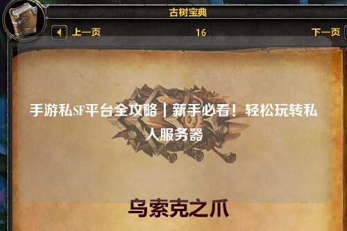 手游私SF平台全攻略｜新手必看！轻松玩转私人服务器