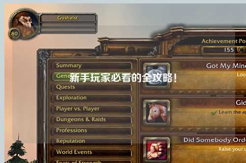 新手玩家必看的全攻略!